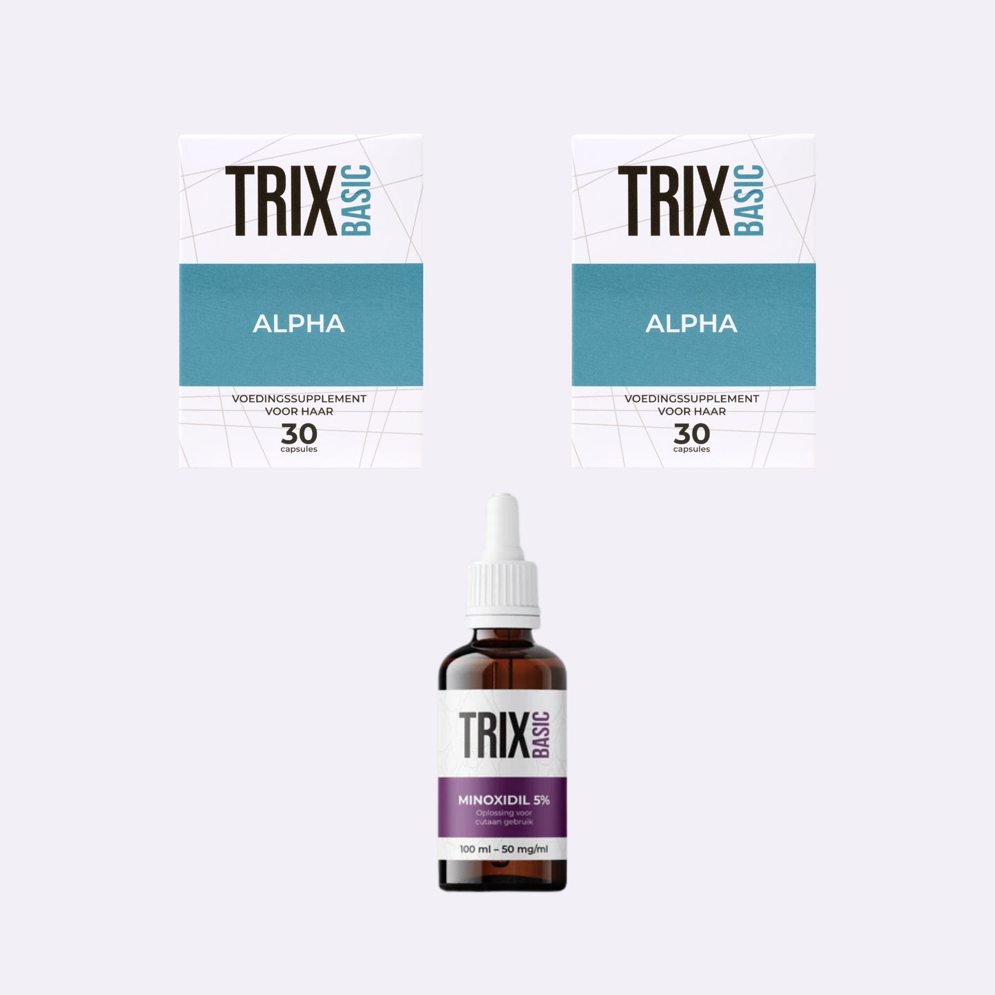 TRIX Basic Alpha Intensive Start Program - 2-Month AGA Starter Protocol - With Minoxidil