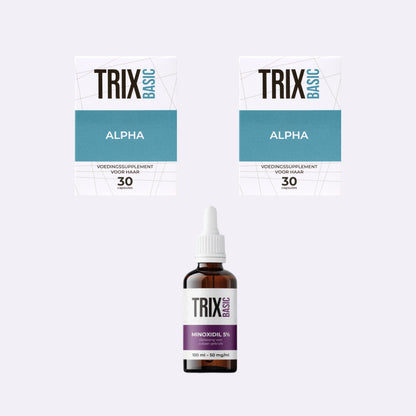 TRIX Basic Alpha Intensive Start Program - 2-Month AGA Starter Protocol - With Minoxidil